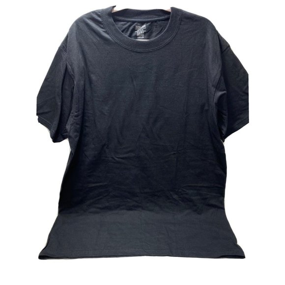 Black T-Shirt - Regular Basic Casual Black Shirt - Short Sleeve - XL Brand New - Picture 1 of 5